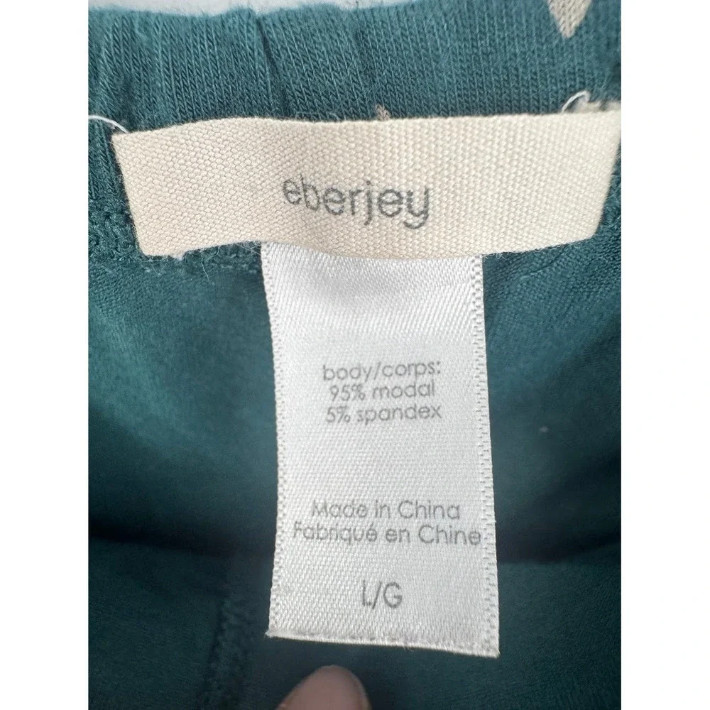 Eberjey Gisele Long Sleeve Pajama Set Green Tree Print Modal Jersey Large